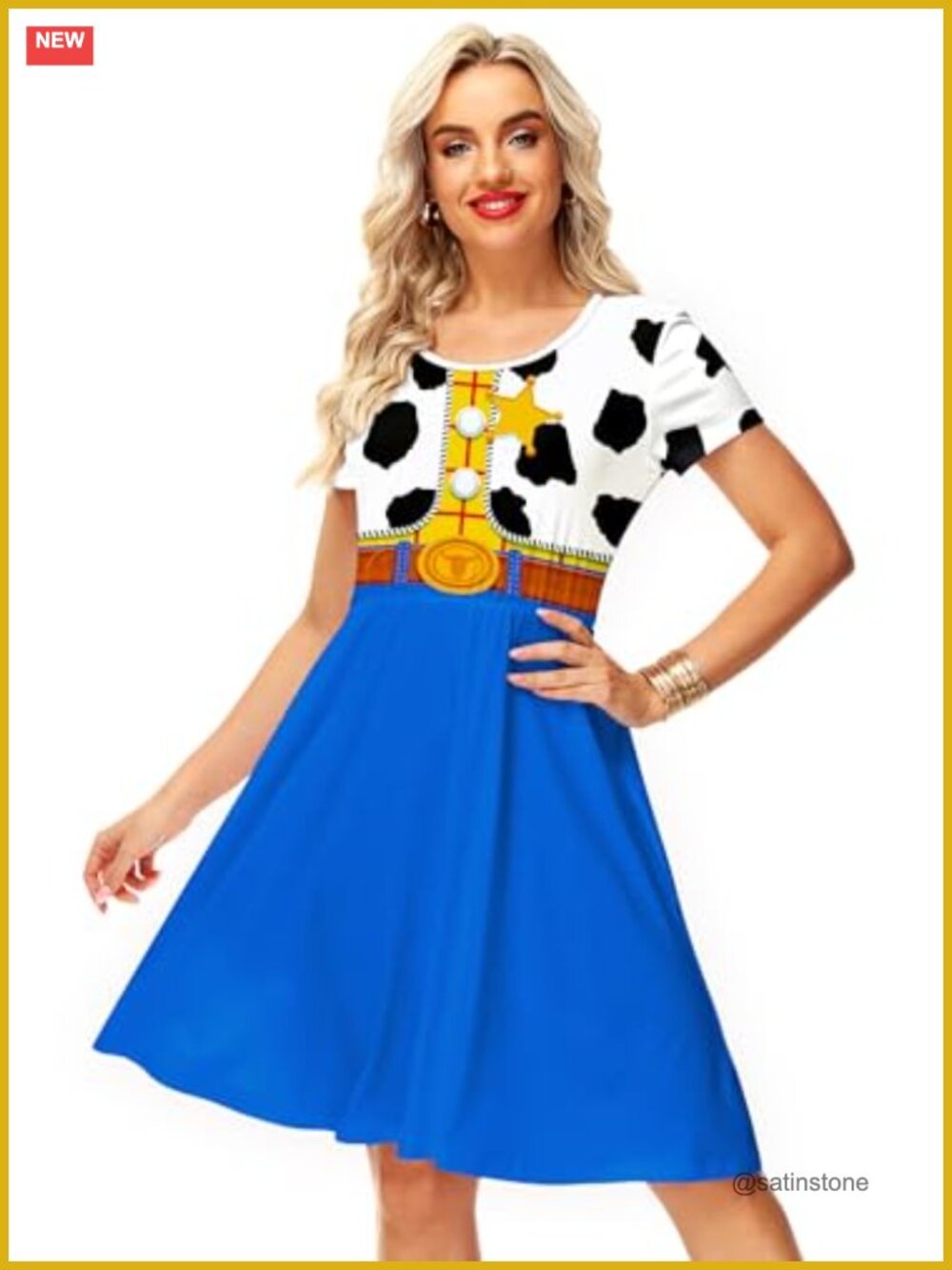 Deerose Women's Halloween Tunic Dress Short Sleeve Graphic Print Party